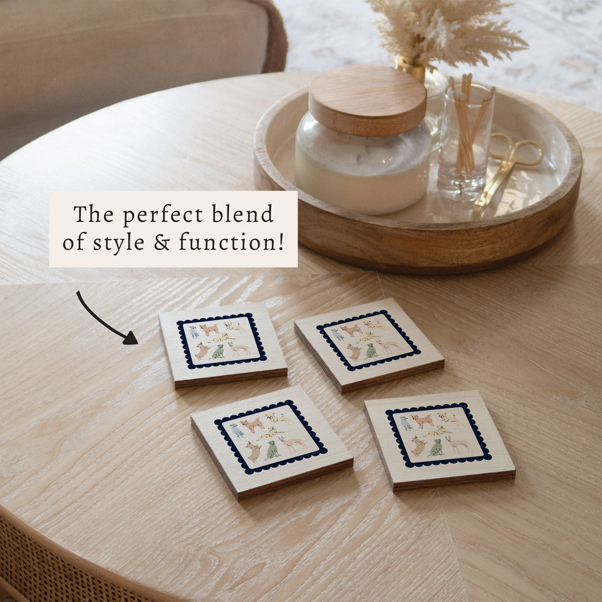 Dogs Stamp Coaster Set