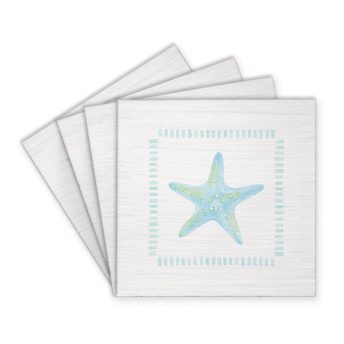 Seafoam Starfish Coaster Set