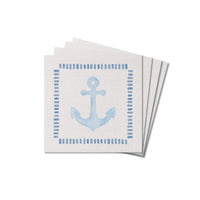 Blue Anchor Coaster Set
