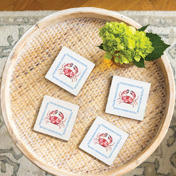 Stitched Crab Coaster Set
