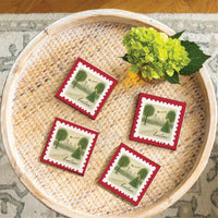 Boston Christmas Stamp Coaster Set