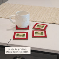 Boston Christmas Stamp Coaster Set