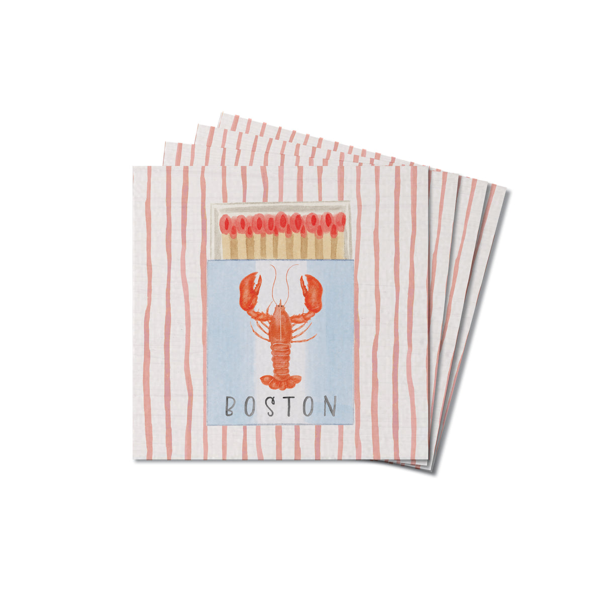 Boston Lobster Match Box Coaster Set