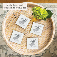 Boston Map Scale Coaster Set