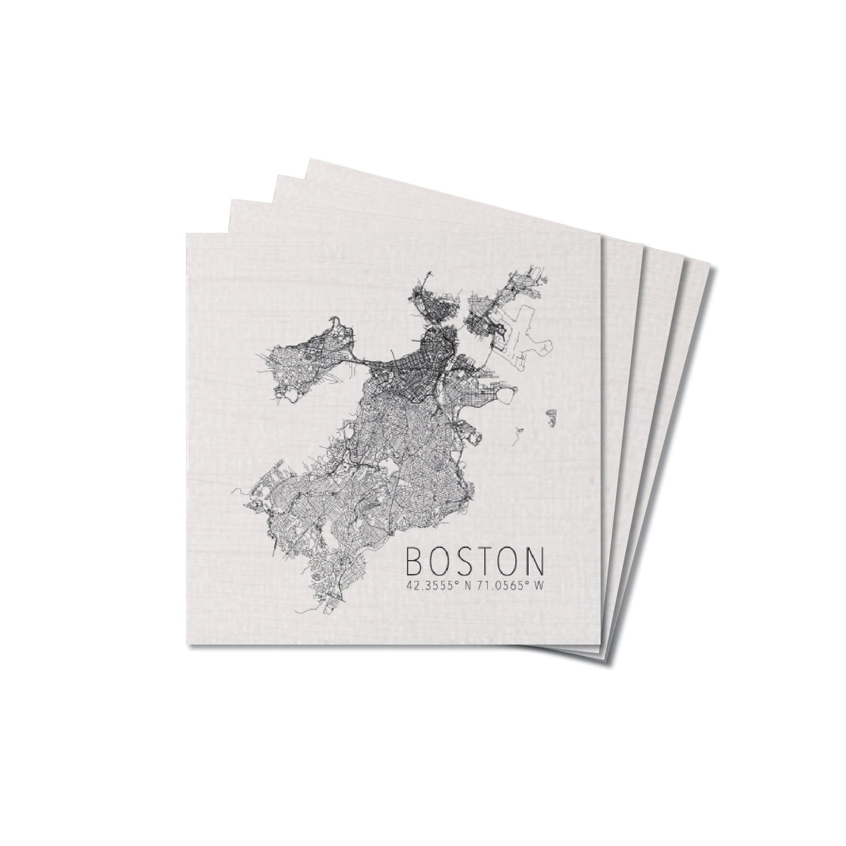 Boston Map Scale Coaster Set