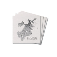 Boston Map Scale Coaster Set