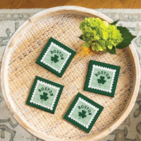 Boston Shamrock Stamp Coaster Set