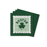 Boston Shamrock Stamp Coaster Set
