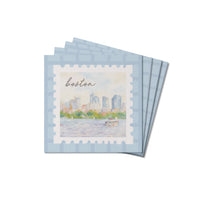 Boston Stamp Coaster Set