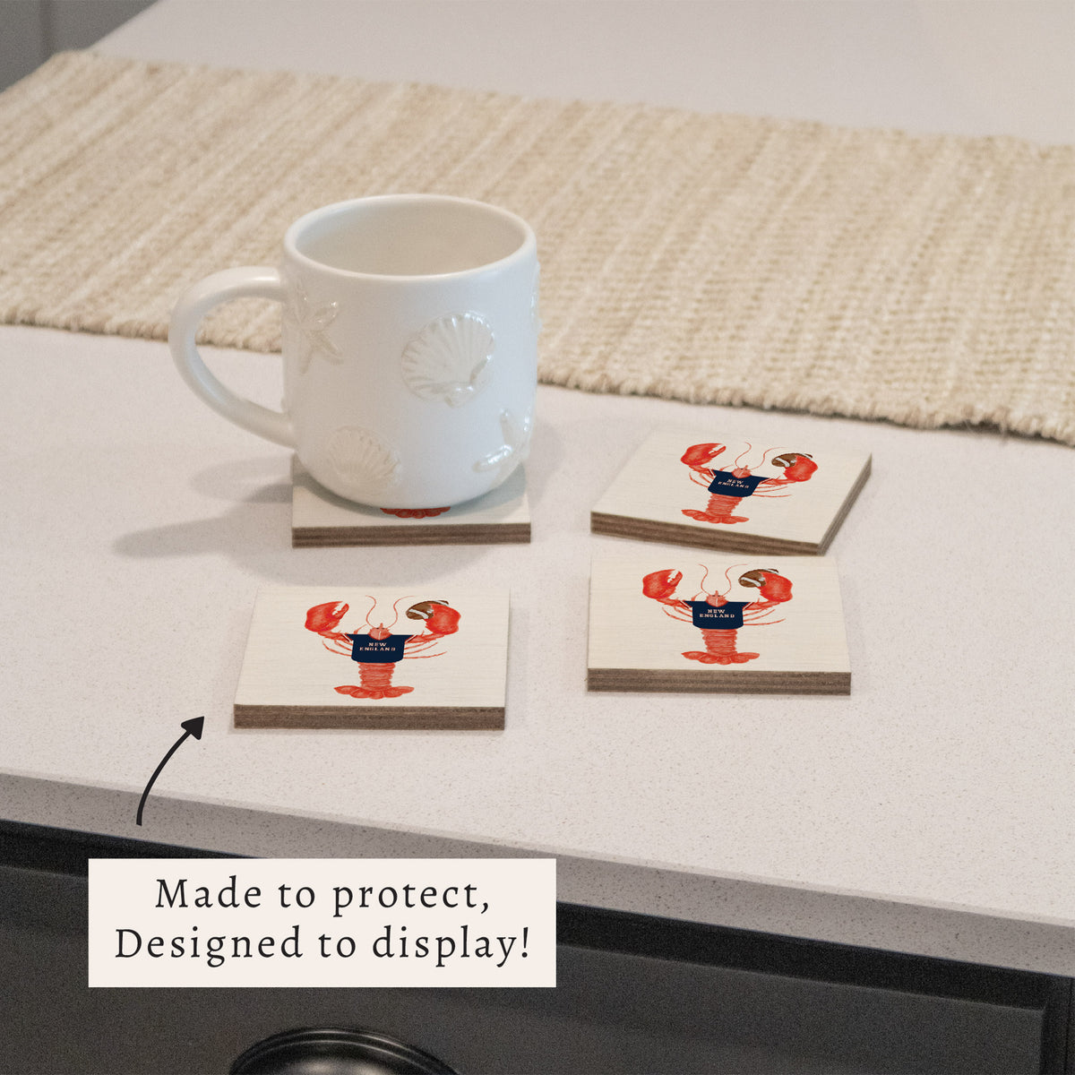 New England Football Lobster Coaster Set