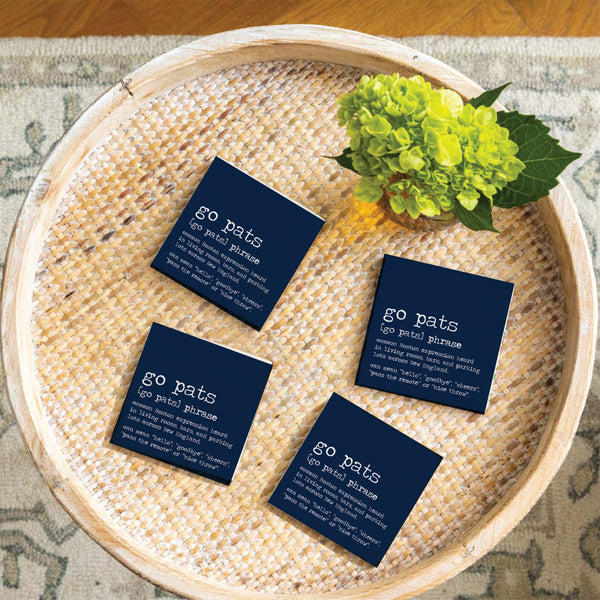 New England Go Pats Definition Coaster Set