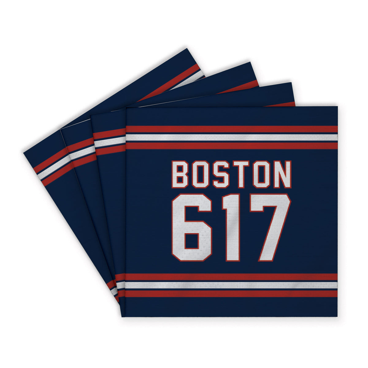 Boston 617 Blue Red Coaster Set