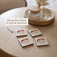 Santa Mug Coaster Set | Christmas Coaster | Wooden Decor