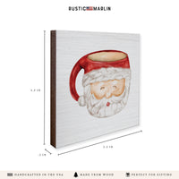 Santa Mug Coaster Set | Christmas Coaster | Wooden Decor