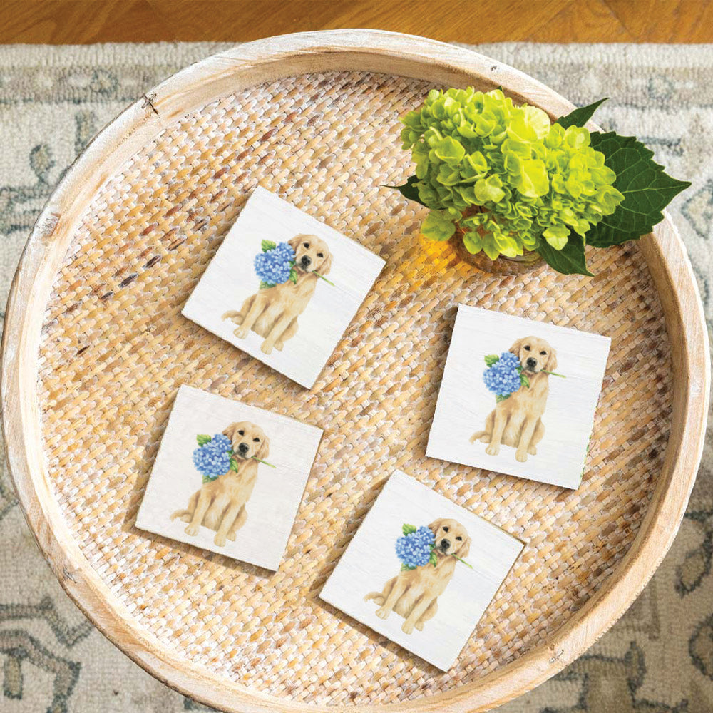 Hydrangea Dog Coaster Set