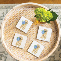 Hydrangea Dog Coaster Set