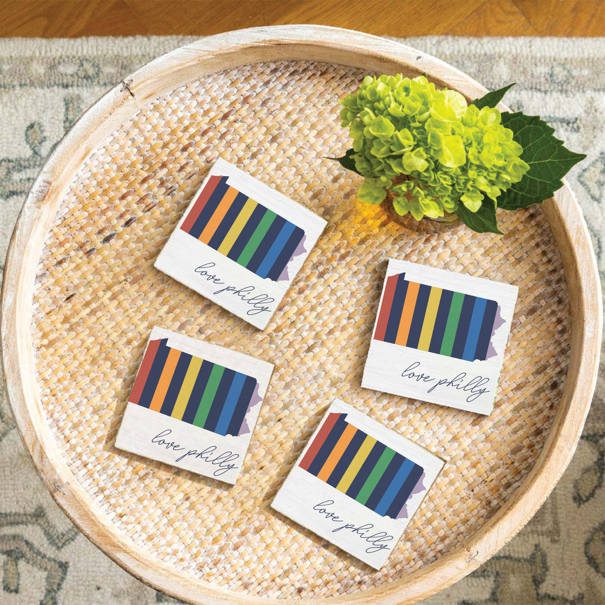 Philly Love Rainbow Coaster Set