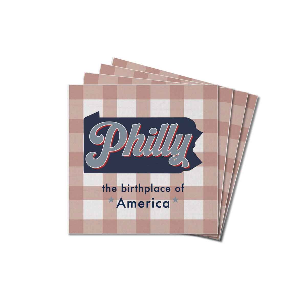 Philly Birthplace Of America Checkered Coaster Set