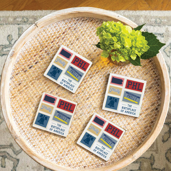 Philly Stamps Birthplace Coaster Set