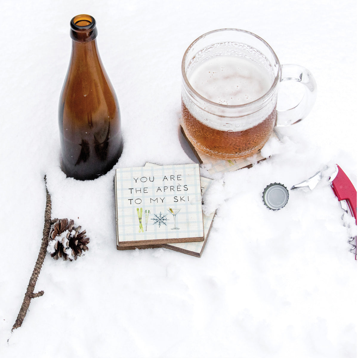 You Are The Apres To My Ski Coaster Set