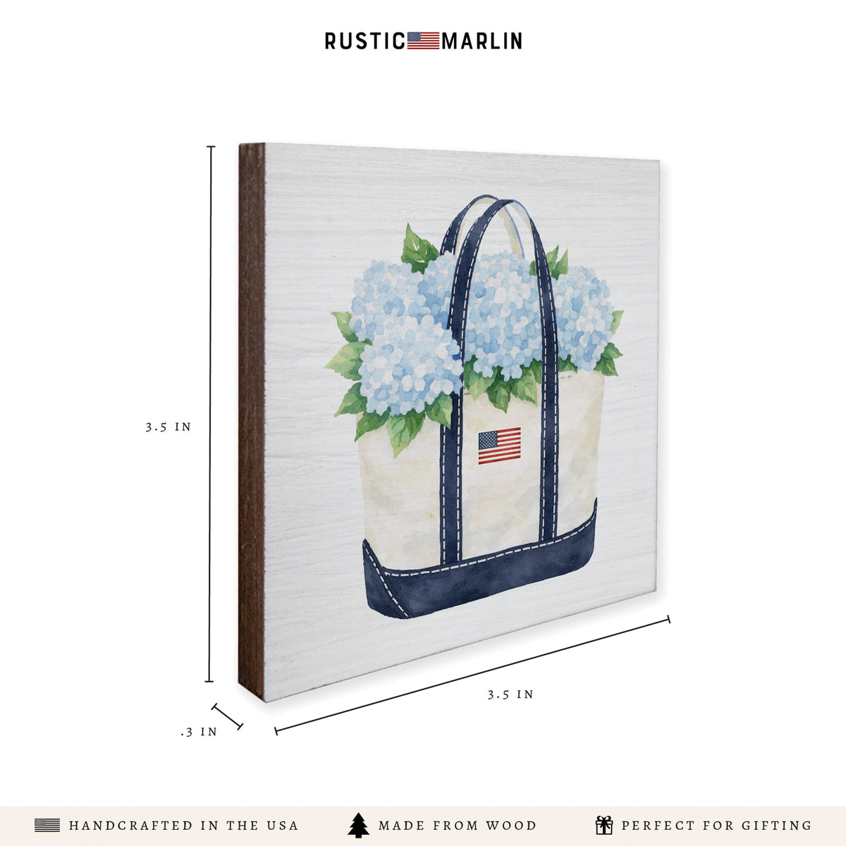 Hydrangea Flag Boat Tote Coaster Set