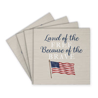 Land of the Free Waving Flag Coaster Set