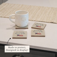 Land of the Free Waving Flag Coaster Set