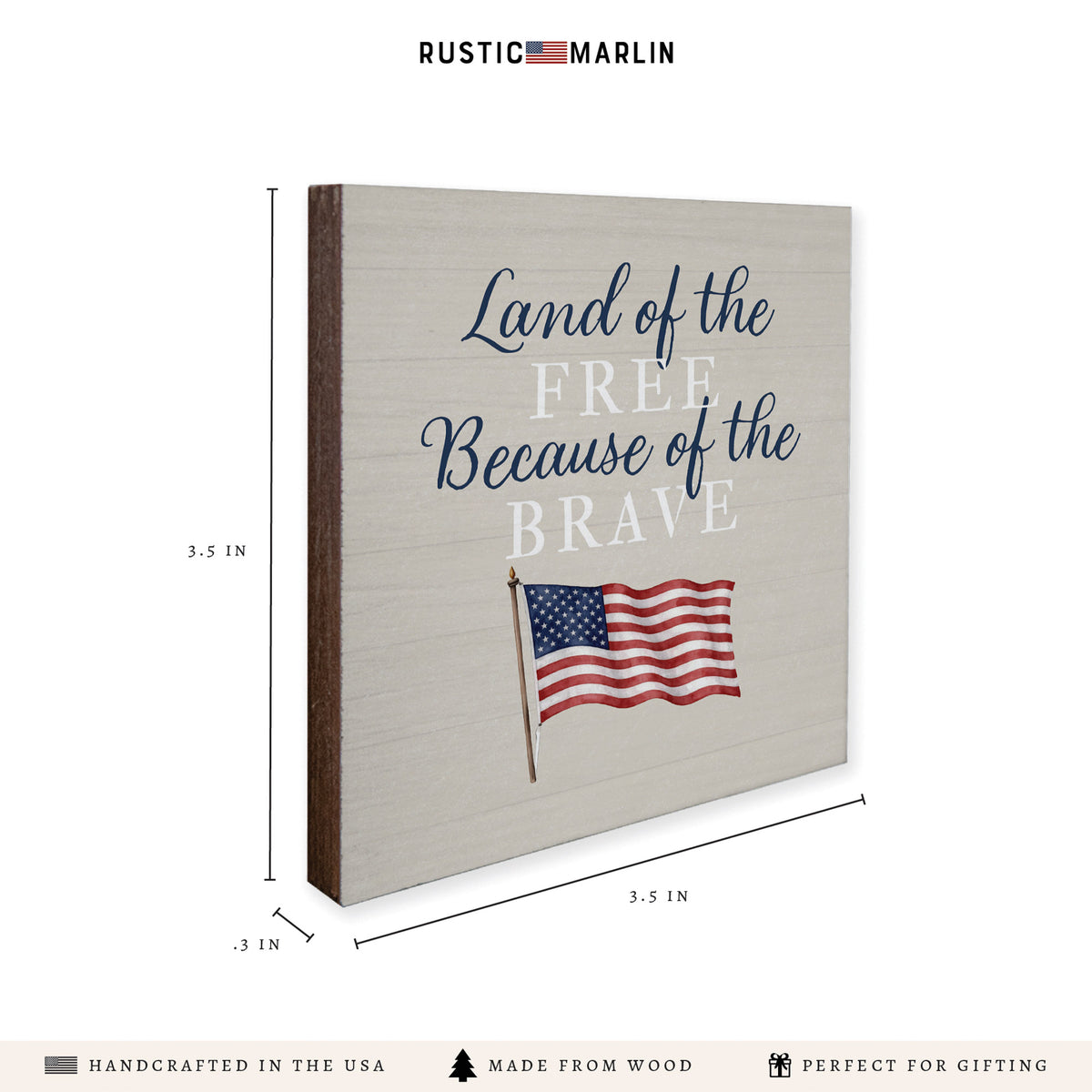 Land of the Free Waving Flag Coaster Set