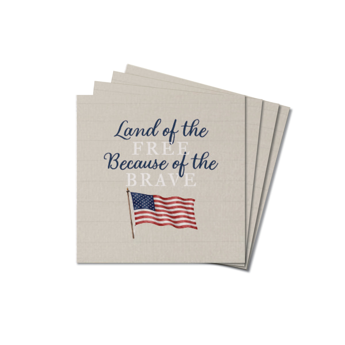Land of the Free Waving Flag Coaster Set