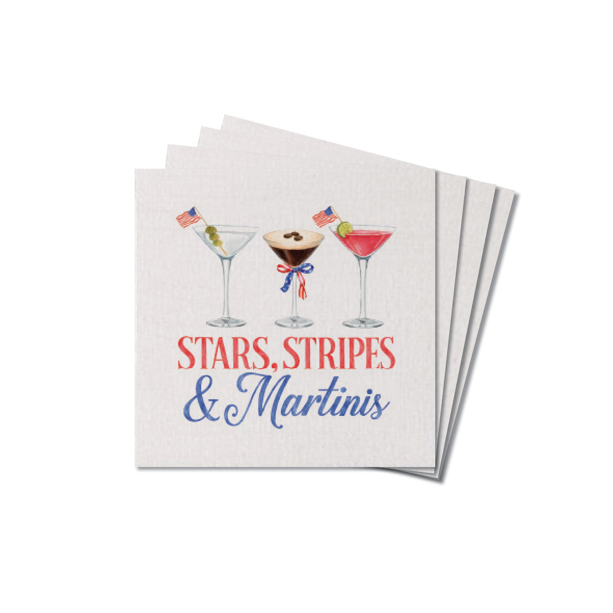 Stars Stripes & Martinis Coaster Set