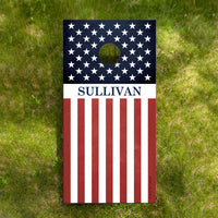 FOV Personalized American Flag Cornhole Game Set