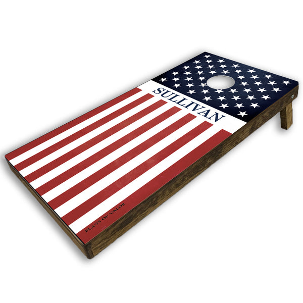 FOV Personalized American Flag Cornhole Game Set