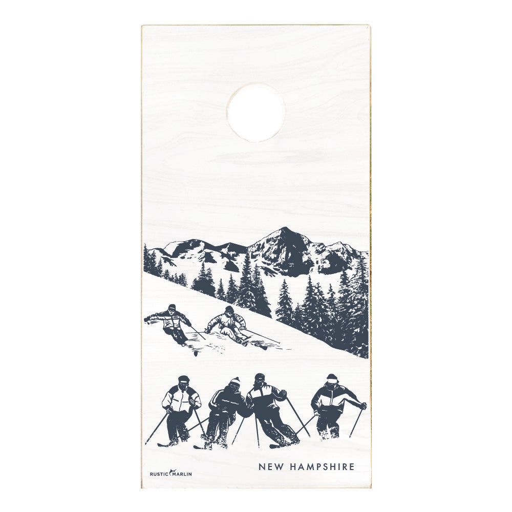 Retro Ski Run Personalized Cornhole Game Set