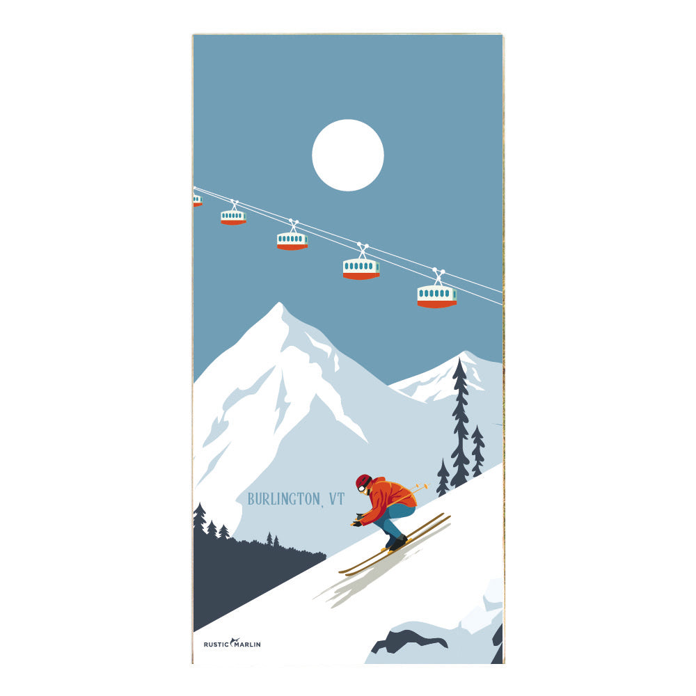 Bluebird Ski Day Personalized Cornhole Game Set