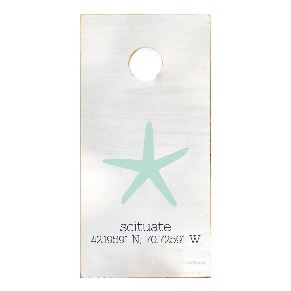 Starfish + Coordinates Personalized Cornhole Game Set