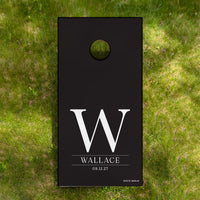Custom Initial Black Personalized Cornhole