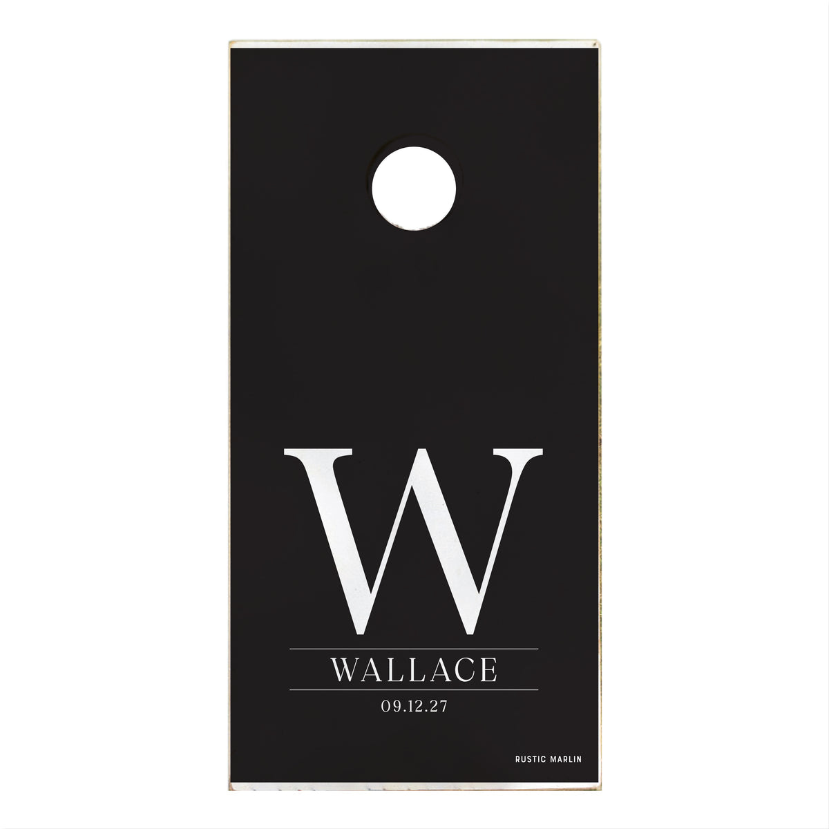 Custom Initial Black Personalized Cornhole