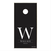 Custom Initial Black Personalized Cornhole