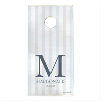 Custom Initial Striped Personalized Cornhole