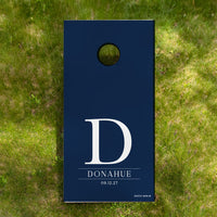 Custom Initial Navy Personalized Cornhole