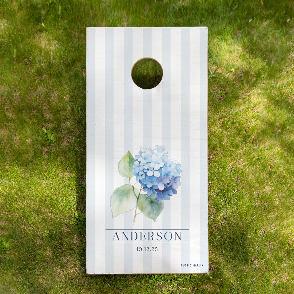 Hydrangea Personalized Cornhole