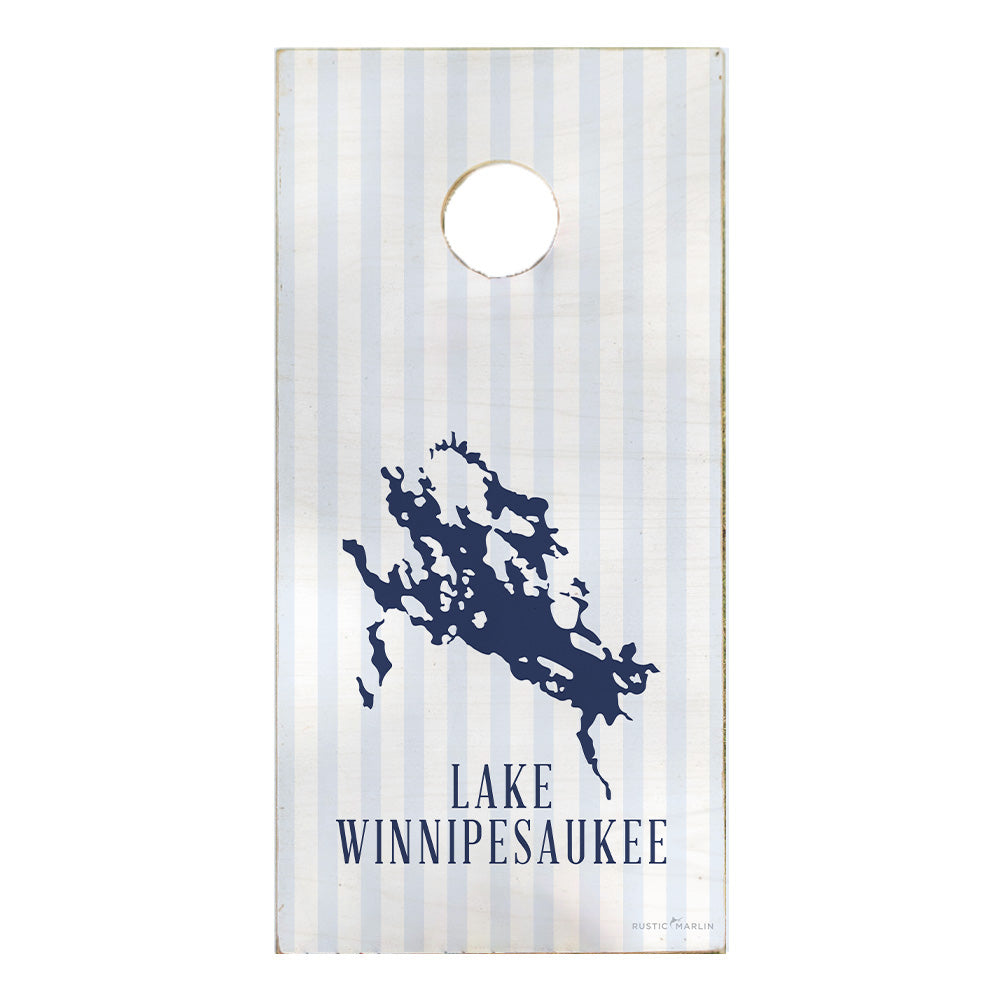 Lake Winnipesaukee Striped Cornhole Game Set