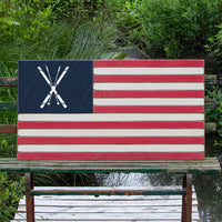 Crossed Skis American Flag