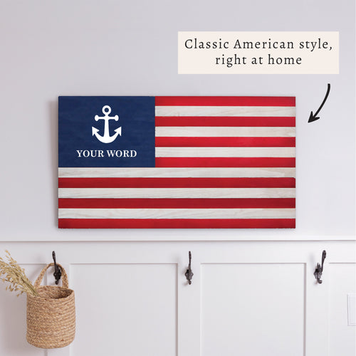 Anchor Personalized American Flag