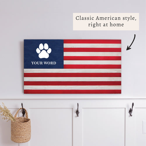 Paw Personalized American Flag