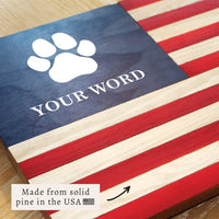 Paw Personalized American Flag