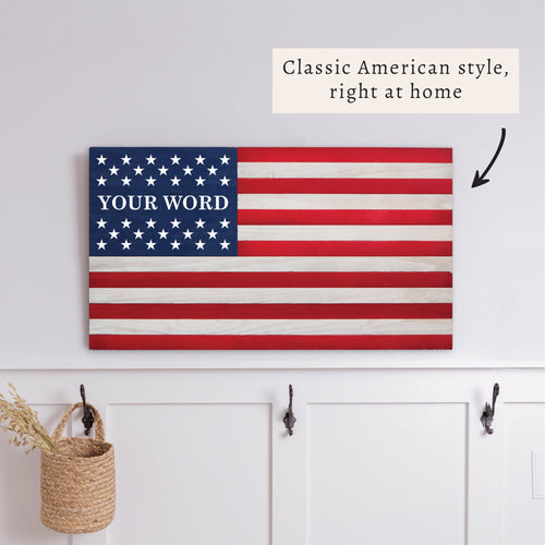 Classic Wooden Personalized American Flag