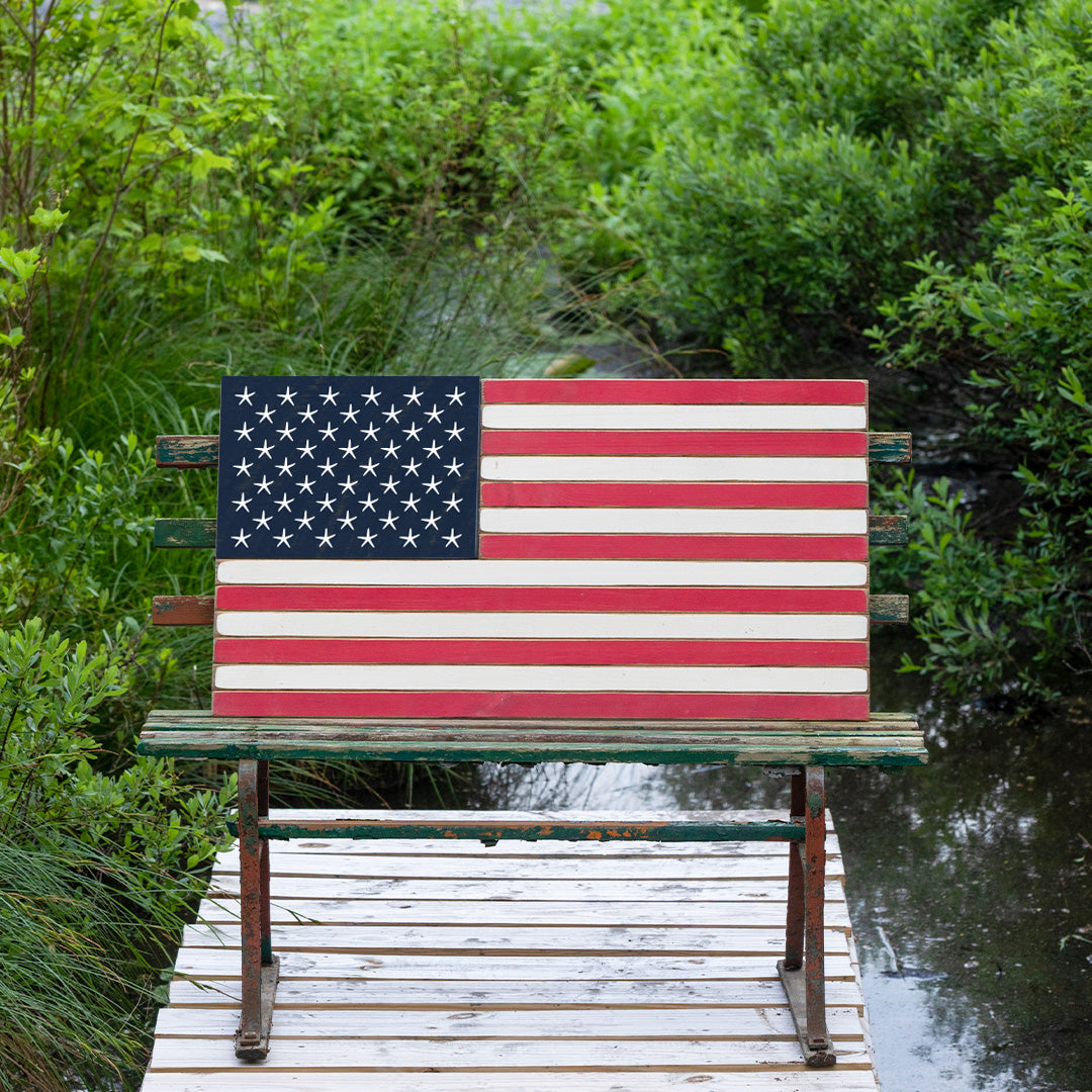 50 Starfish Wooden American Flag