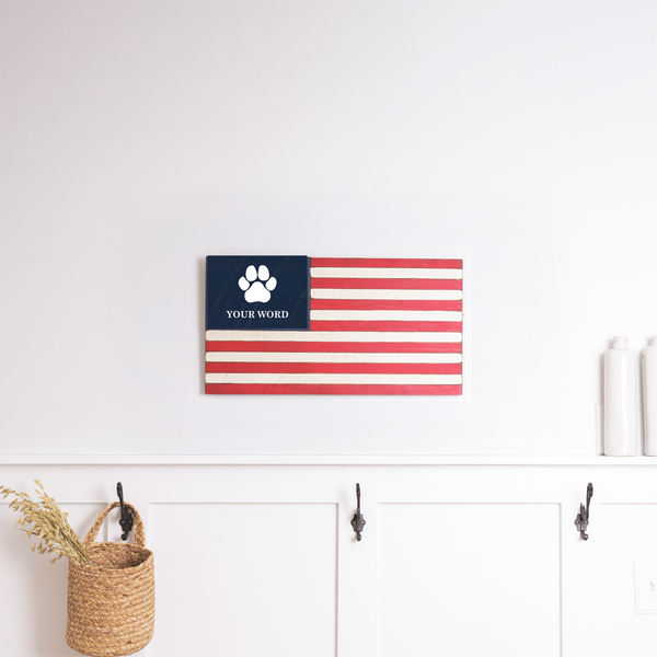 Paw Personalized American Flag