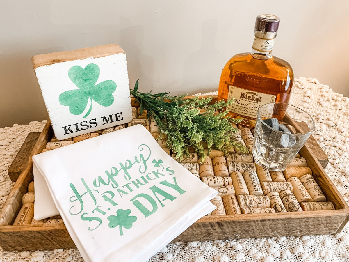 Shamrock Your Word Rustic Block